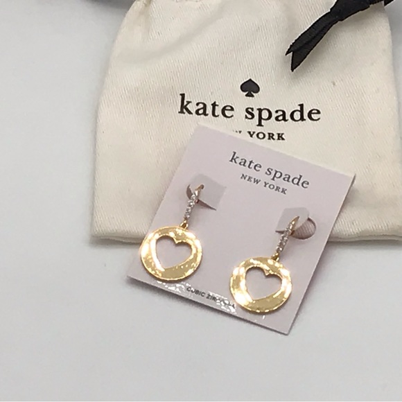 NEW Kate Spade Heart Gold Plated Drop Dangle Earrings WBRUH347   RETAIL … - Picture 4 of 6